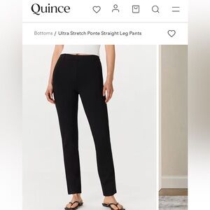 NWT - Quince Ultra-Stretch Ponte Black Straight Leg Pant - Tall / Small